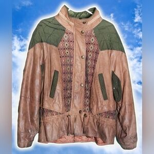 "WINLIT" ️Vintage 80's Boho Patchwork Jacket! Authentic Classic 1980's Tapestry